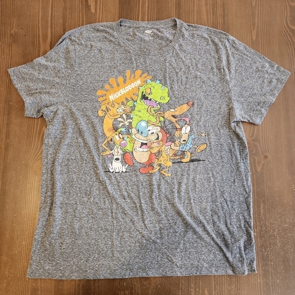 Nickelodeon Characters Graphic Print T Shirt Cat Dog Ren & Stimpy & More Mens XL